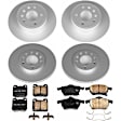 4-Wheel Set Power Stop&reg; CRK835 Front and Rear Genuine Geomet&reg; Coated Rotor and Low-Dust Ceramic Brake Pad Kit