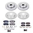 4-Wheel Set Power Stop&reg; CRK8360 Front and Rear Genuine Geomet&reg; Coated Rotor and Low-Dust Ceramic Brake Pad Kit
