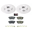 CRK8381 Rear Brake Disc and Pad Kit, Geomet Coated, Plain Surface, 5 Lugs, 302 mm, Ceramic, Z17 Evolution Geomet Coated