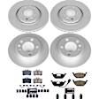 4-Wheel Set Power Stop&reg; CRK840 Front and Rear Genuine Geomet&reg; Coated Rotor and Low-Dust Ceramic Brake Pad Kit