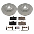 CRK8418 Front Brake Disc and Pad Kit, Geomet Coated, Plain Surface, 5 Lugs, 356 mm, Ceramic, Z17 Evolution Geomet Coated