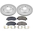 CRK8424 Front Brake Disc and Pad Kit, Geomet Coated, Plain Surface, 5 Lugs, 294 mm, Ceramic, Z17 Evolution Geomet Coated