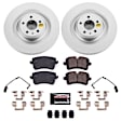CRK8486 Rear Brake Disc and Pad Kit, Geomet Coated, Plain Surface, 5 Lugs, 355.8 mm, Carbon Fiber Ceramic, Z23 Evolution Sport Geomet Coated