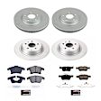 CRK8532 Front and Rear Brake Disc and Pad Kit, Plain Surface 5 Lugs 300 mm Ceramic Z17 Evolution Geomet Coated