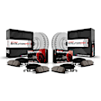CRK8553 Front and Rear Brake Disc and Pad Kit, Plain Surface, 5 Lugs, 302 mm, Carbon Fiber Ceramic, Z17 Evolution Geomet Coated