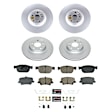 CRK8553 Front and Rear Brake Disc and Pad Kit, Plain Surface, 5 Lugs, 302 mm, Carbon Fiber Ceramic, Z17 Evolution Geomet Coated