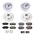 CRK8618 Front and Rear Brake Disc and Pad Kit, Plain Surface, 5 Lugs, 277.5 mm, Ceramic, Z17 Evolution Geomet Coated