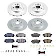 CRK8664 Front and Rear Brake Disc and Pad Kit, Plain Surface, 5 Lugs, 255 mm, Ceramic, Z17 Evolution Geomet Coated