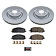 CRK8672 Front Brake Disc and Pad Kit, Plain Surface, 5 Lugs, 345 mm, Ceramic, Z17 Evolution Geomet Coated