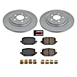 CRK8681 Rear Brake Disc and Pad Kit, Plain Surface, 5 Lugs, 319.8 mm, Ceramic, Z17 Evolution Geomet Coated