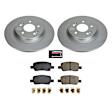 CRK8715 Rear Brake Disc and Pad Kit, Plain Surface, 5 Lugs, 304.7 mm, Ceramic, Z17 Evolution Geomet Coated