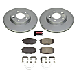 CRK8749 Front Brake Disc and Pad Kit, Plain Surface, 5 Lugs, 280 mm, Ceramic, Z17 Evolution Geomet Coated