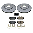 CRK8751 Front Brake Disc and Pad Kit, Plain Surface, 5 Lugs, 295.7 mm, Ceramic, Z17 Evolution Geomet Coated