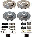 CRK8760 4-Wheel Set Front and Rear Brake Disc and Pad Kit, Plain Surface 5 Lugs 349.9 mm Ceramic Z17 Evolution Geomet Coated, Includes (1) Brake Pad Set, (2) Brake Disc and (1) Brake Disc and Pad Kit