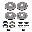 CRK8803 Front and Rear Brake Disc and Pad Kit, Plain Surface, 6 Lugs, 350 mm, Ceramic, Z17 Evolution Geomet Coated