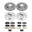 2021 Hyundai Elantra - Front and Rear Brake Disc and Pad Kit, Plain Surface, 5 Lugs, 262.2 mm, Ceramic, with Manual Parking Brake, 2.0L 4Cyl, Z17 Evolution Geomet Coated