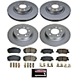 CRK8809 Front and Rear Brake Disc and Pad Kit, Plain Surface, 5 Lugs, 283.9 mm, Ceramic, Z17 Evolution Geomet Coated