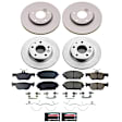 CRK8814 Front and Rear Brake Disc and Pad Kit, Plain Surface, 5 Lugs, 264.5 mm, Ceramic, FWD, Z17 Evolution Geomet Coated