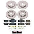 2023 Toyota Highlander - Front and Rear Brake Disc and Pad Kit, Plain Surface, 5 Lugs, 340 mm and 338.2 mm, Ceramic, 2.4L 4Cyl, Z17 Evolution Geomet Coated