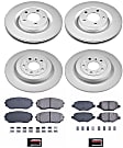 CRK8847 Front and Rear Brake Disc and Pad Kit, Geomet Coated, Plain Surface, 5 Lugs, 320 mm, Ceramic, Z17 Evolution Geomet Coated