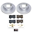 CRK8932 Front Brake Disc and Pad Kit, Plain Surface, 6 Lugs, Ceramic, Z17 Evolution Geomet Coated