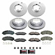 CRK8982 Front and Rear Brake Disc and Pad Kit, Coated, Plain Surface, 5 Lugs, Ceramic, Z17 Evolution Geomet Coated