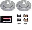 CRK9015 Rear Brake Disc and Pad Kit, Cross-Drilled, 5 Lugs, 326 mm, Ceramic, Z17 Evolution Geomet Coated