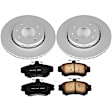 2003 Volvo S40 - Front Brake Disc and Pad Kit, Plain Surface, 4 Lugs, 281 mm, Carbon Fiber Ceramic, Z23 Evolution Sport Geomet Coated