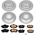 2003 Volvo S40 - Front and Rear Brake Disc and Pad Kit, Plain Surface, 4 Lugs, 260 mm, Carbon Fiber Ceramic, 1.9L 4Cyl, Z23 Evolution Sport Geomet Coated