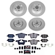 CRK9157 Front and Rear Brake Disc and Pad Kit, Plain Surface, 5 Lugs, 302 mm, Carbon Fiber Ceramic, FWD, Z23 Evolution Sport Series