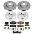 CRK9169 Front and Rear Brake Disc and Pad Kit, Plain Surface, 5 Lugs, 262.2 mm, Ceramic, Z17 Evolution Geomet Coated