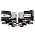 CRK9228 Front and Rear Brake Disc and Pad Kit, Coated, Plain Surface, 5 Lugs, Ceramic, Z17 Evolution Geomet Coated