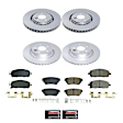 CRK9236 Front and Rear Brake Disc and Pad Kit, Plain Surface, 5 Lugs, 11.81 in., Ceramic