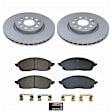 2022 Jeep Grand Cherokee L - Front Brake Disc and Pad Kit, Plain Surface, 5 Lugs, 13.94 in., Ceramic, Brake Code BR1 or BR2, 3.6L 6Cyl