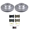 CRK9253 Front Brake Disc and Pad Kit, Plain Surface, 5 Lugs, 13.98 in., Ceramic
