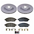 CRK9266 Front Brake Disc and Pad Kit, Plain Surface, 5 Lugs, 389.89 mm, Ceramic