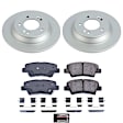 CRK9273 Rear Brake Disc and Pad Kit, Coated, Plain Surface, Ceramic, FWD, Z17 Evolution Geomet Coated