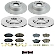 CRK9315 Front and Rear Brake Disc and Pad Kit, Plain Surface, 5 Lugs, 11.02 in., Ceramic