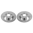 EBR1075XPR Rear Brake Disc, Silver zinc-plated, Cross-drilled and Slotted, Solid, 5 Lugs, Evolution Drilled & Slotted Series