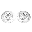2023 Volkswagen Tiguan - Rear Brake Disc, Silver zinc-plated, Cross-drilled and Slotted, Solid, 5 Lugs, 2.0L 4Cyl, Evolution Drilled & Slotted Series