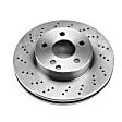 EBR1626 Front, Driver or Passenger Side Brake Disc, Cross-Drilled, Vented, 5 Lugs, 294.64 mm, Autospecialty By Powerstop