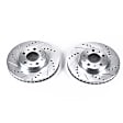 2000 Volvo S70 - Front Brake Disc, Cross-drilled and Slotted, Vented, 5 Lugs, 279.91 mm, FWD, 2.3L 5Cyl, Evolution Drilled & Slotted Series
