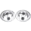 EBR485XPR Rear Brake Disc, Silver zinc-plated, Cross-drilled and Slotted, Solid, 5 Lugs, 303.02 mm, Evolution Drilled & Slotted Series
