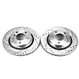 EBR631XPR Rear Brake Disc, Silver zinc-plated, Cross-drilled and Slotted, Vented, 5 Lugs, 293.88 mm, Evolution Drilled & Slotted Series