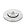 EBR641 Front, Driver or Passenger Side Brake Disc, Natural Finish, Plain Surface, Vented, 5 Lugs, Autospecialty By Powerstop