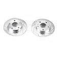 EBR655XPR Rear Brake Disc, Silver zinc-plated, Cross-drilled and Slotted, Solid, 5 Lugs, 244.86 mm, Evolution Drilled & Slotted Series