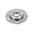EBR817 Rear, Driver or Passenger Side Brake Disc, Natural Finish, Plain Surface, Vented, 5 Lugs, Autospecialty By Powerstop