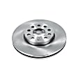 EBR830 Front, Driver or Passenger Side Brake Disc, Natural Finish, Plain Surface, Vented, 5 Lugs, Autospecialty By Powerstop