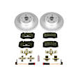 ESK2932 Front Brake Disc and Pad Kit, Geomet Coated, Cross-Drilled, 5 Lugs, 311.8 mm, Semi-metallic, Euro-Stop