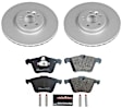 2018 Volvo V60 - Front and Rear Brake Disc and Pad Kit, Plain Surface, 5 Lugs, 302 mm, Ceramic, with 336mm front rotors and vented rear rotors, Euro-Stop